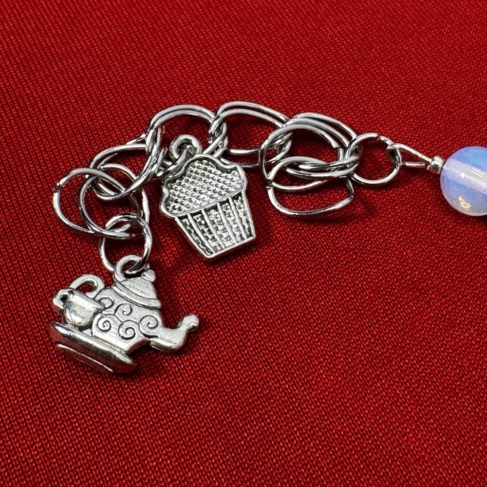Teapot & Cupcake Charms With Clear‎ Beads